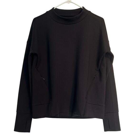 Athleta Long Sleeve Mock Neck Pullover, Black, Women's Size Small - Picture 1 of 5